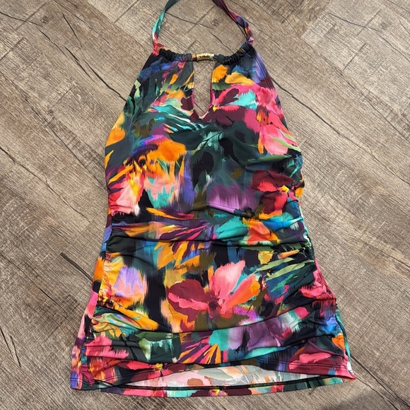 NWT!! Ralph Lauren Black Label - Halter High Neck Tankini Swim Top - Multi - 4 - Picture 8 of 8